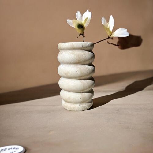 Bloom Travertine Vase