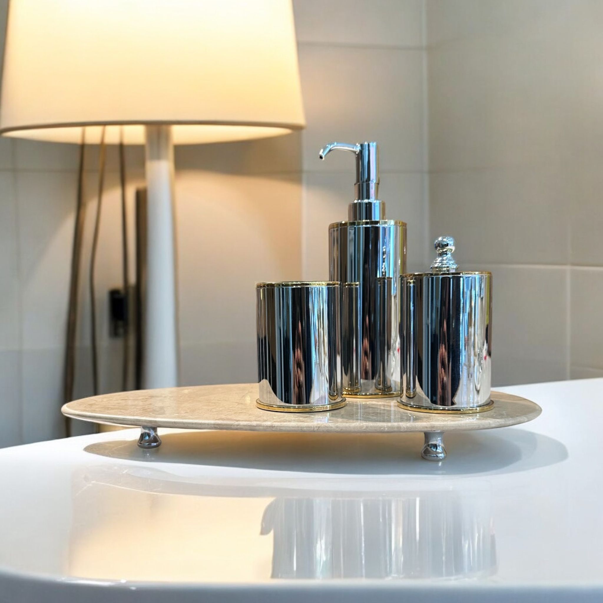 Emy Silver Chrome Bathroom Set