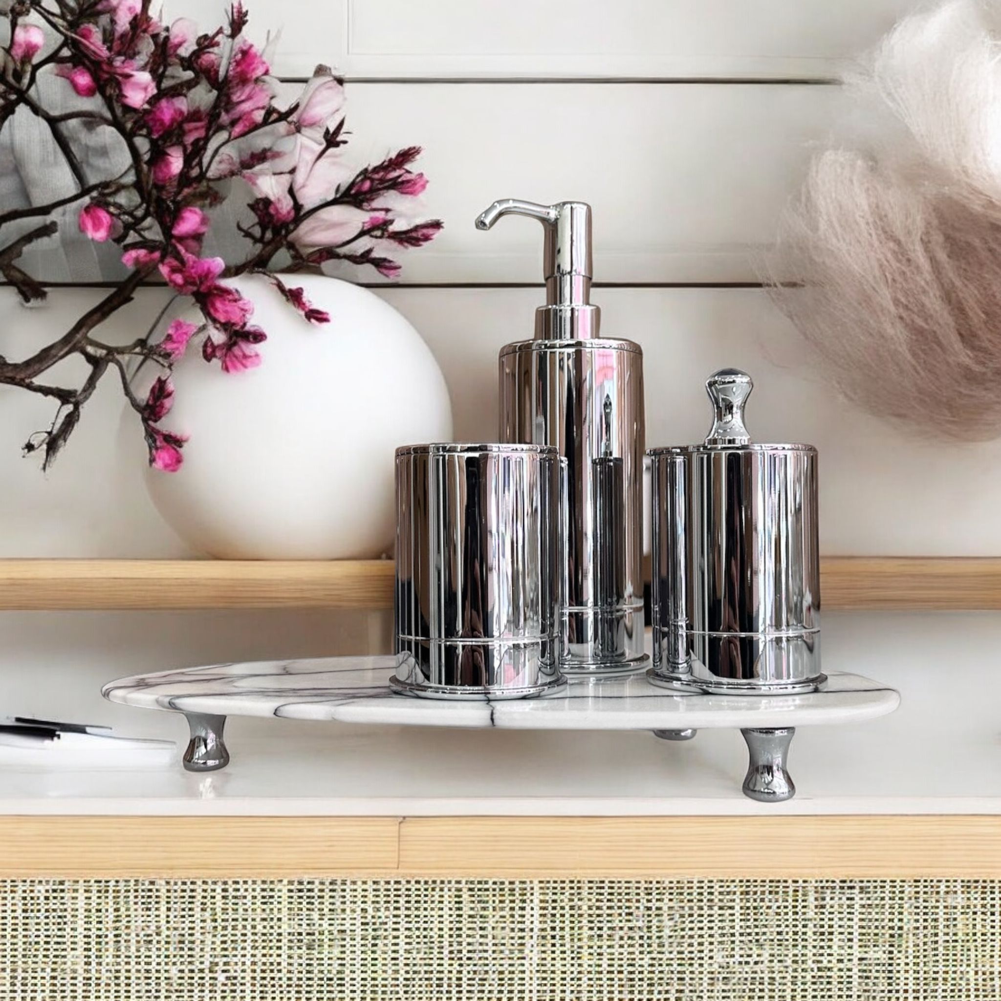 Emy Silver Chrome Bathroom Set