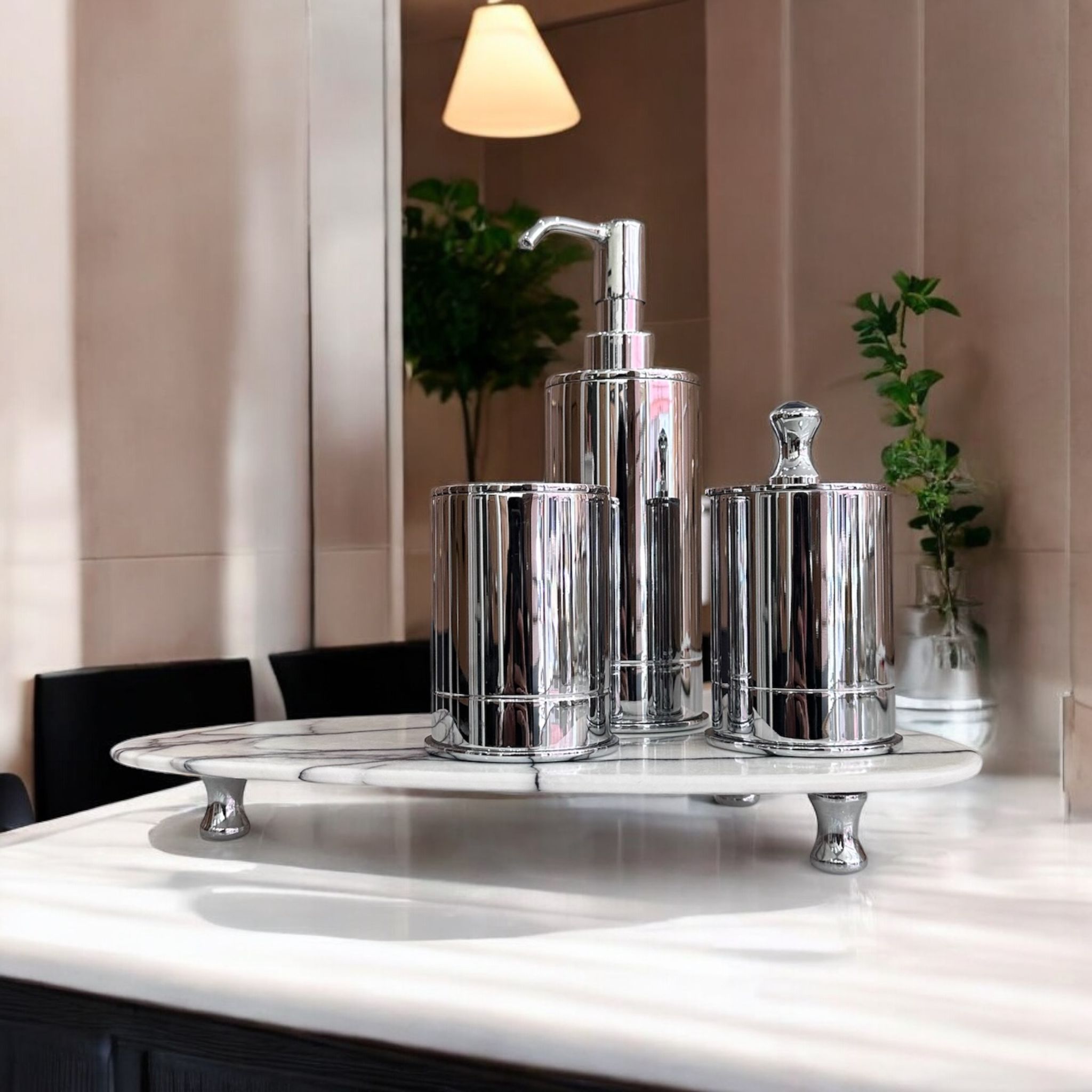 Emy Silver Chrome Bathroom Set