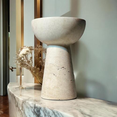 Swan Travertine Bowl