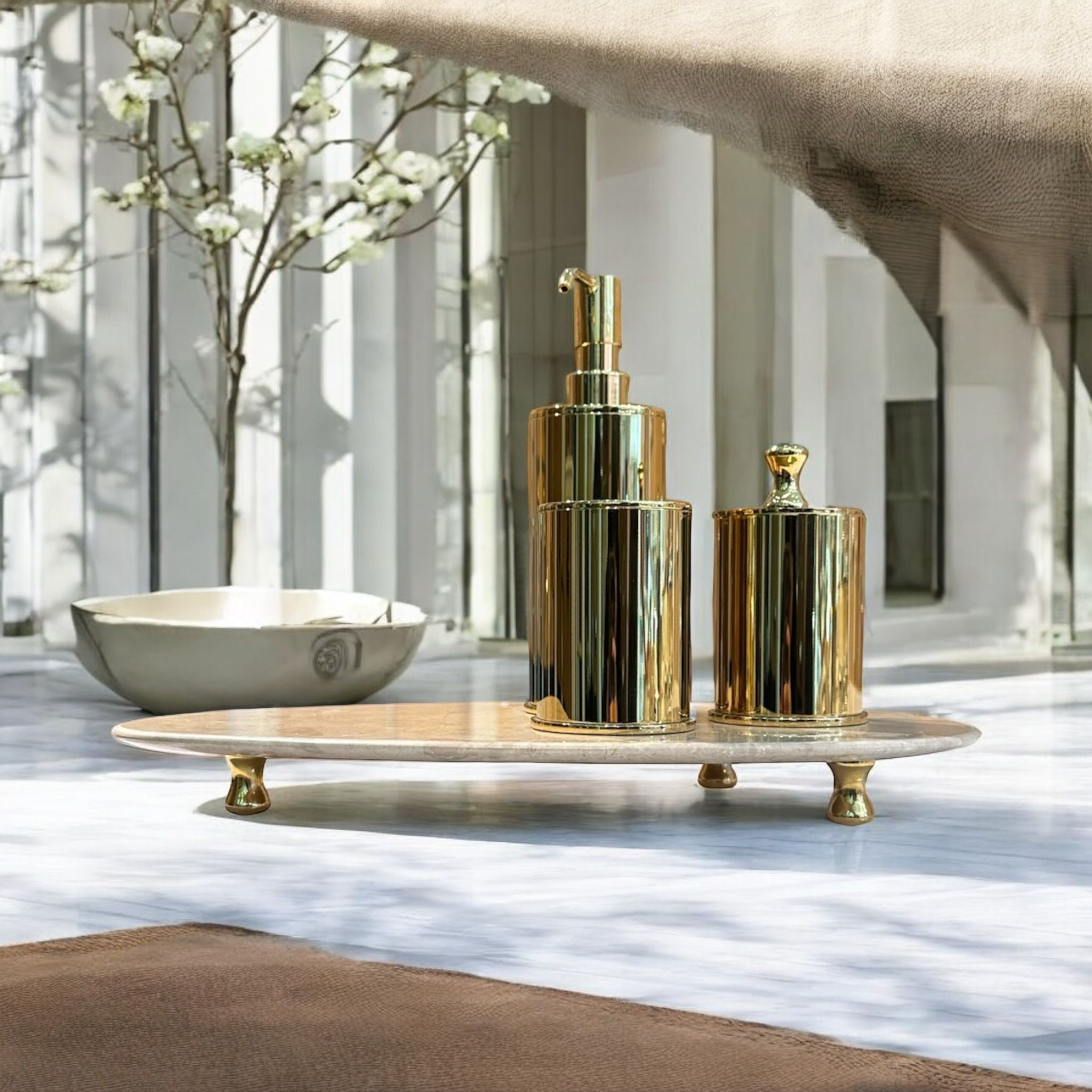 Emy Gold Chrome Bathroom Set